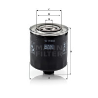 Фильтр масляный MANN-FILTER W 1130/2